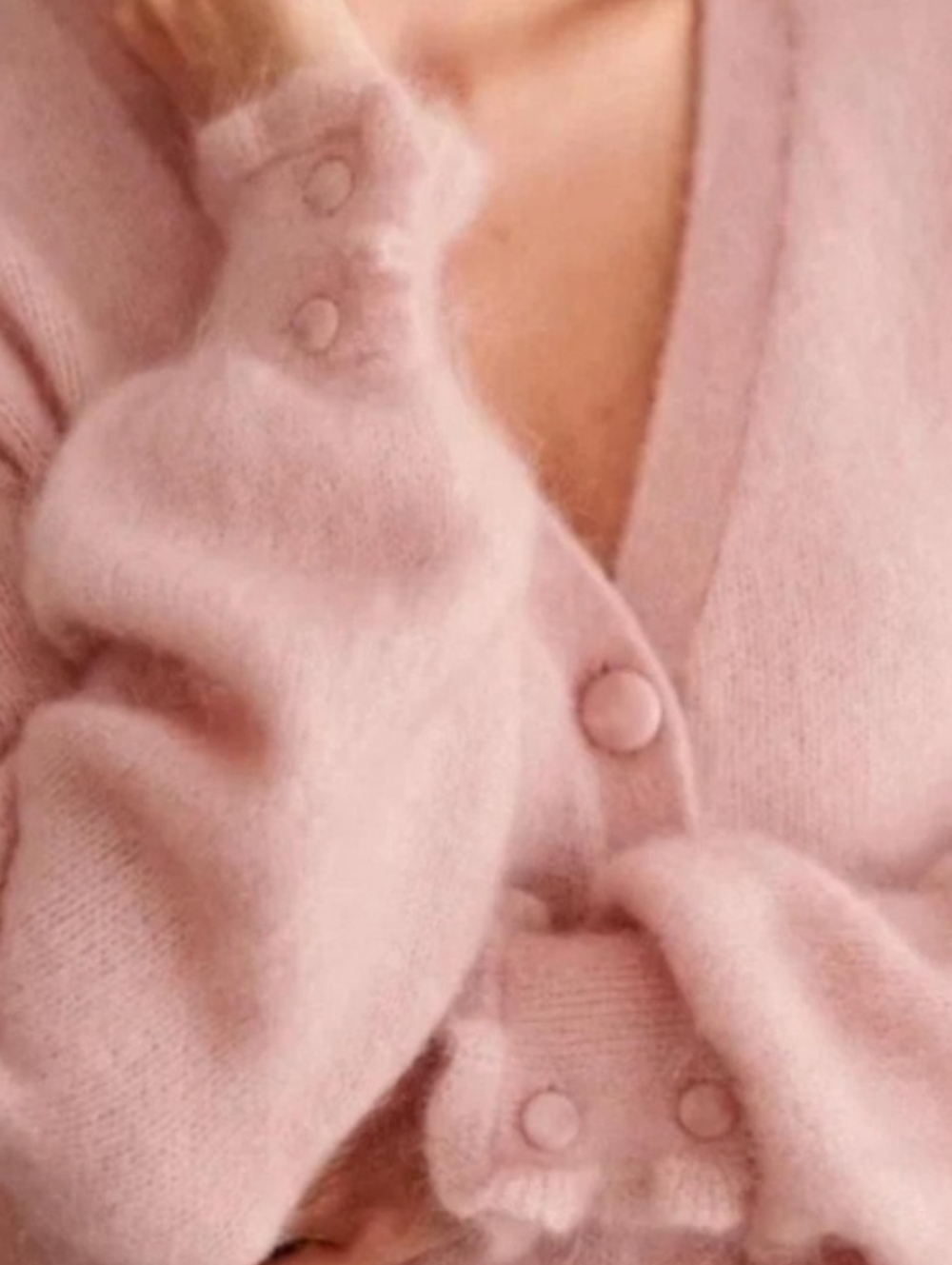Sezane Mia Cardigan In Powder Pink - Picture 3 of 15